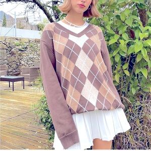 St. John's Bay Brown Argyle Sweater